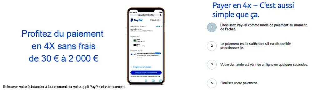paypal 4 x sans frais