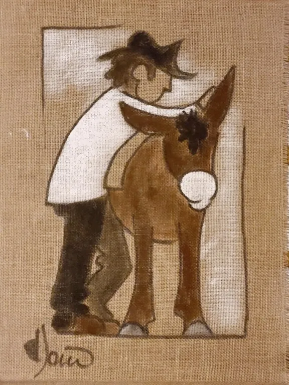 tableau toile de jute modèle Ane tableau toile de jute modèle Ane