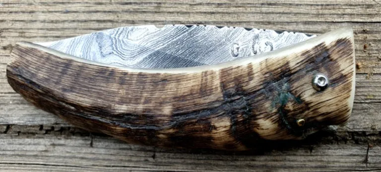 couteau corse martelloni Pliant damas acier 