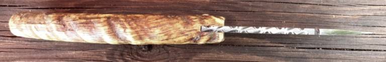 Couteau pliant damas martelloni Manche corne de bélier