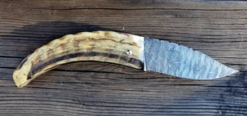 Couteau corse Martelloni lame damas mosaïque Couteau corse Martelloni lame damas mosaïque